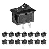 ZUPAYIPA 15 Pcs AC 6A/250V 10A/125V 2 Solder Lug SPST On/Off Mini Boat Rocker Switch Car Auto Boat Round Rocker 2 Pin Toggle SPST Switch Snap