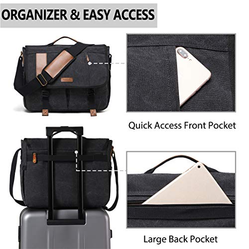 Vonxury Mens Messenger Bag Vintage Canvas 15 inch Laptop Bag Large Satchel Bag