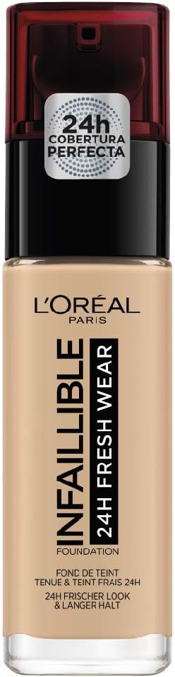 L'Oréal Paris Liquid Foundation, Full Coverage, Lasting Wear, With Vitamin C and SPF 25, Infallible 32H Fresh Wear, 120 Vanilla