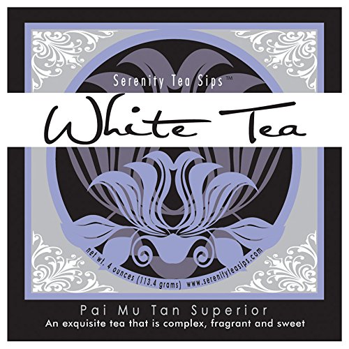 Serenity Tea Sips Pai Mu Tan Superior Loose Leaf White Tea - 4 oz. Fragrant and Sweet White Loose Leaf White Tea