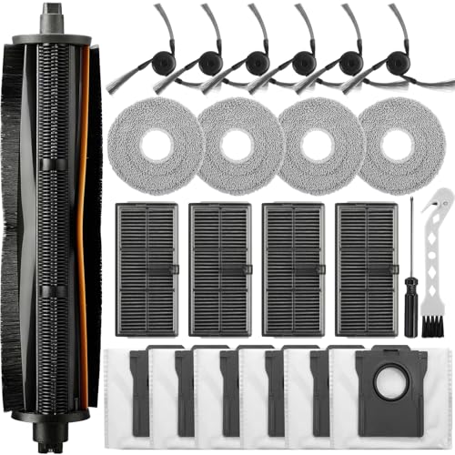 23pcs Accessories for Dreame X40 Ultra Complete / X40 Master / L40 Ultra/Mova P50 Pro Ultra Robot Vacuum Cleaner, 1 TriCut Brush 4 Filters, 6 Side Brushes, 4 Cleaning Cloths, 6 Bags