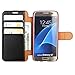 WAWO Soft PU Leather Wallet Case for Samsung Galaxy S7 Cell Phone (Black)