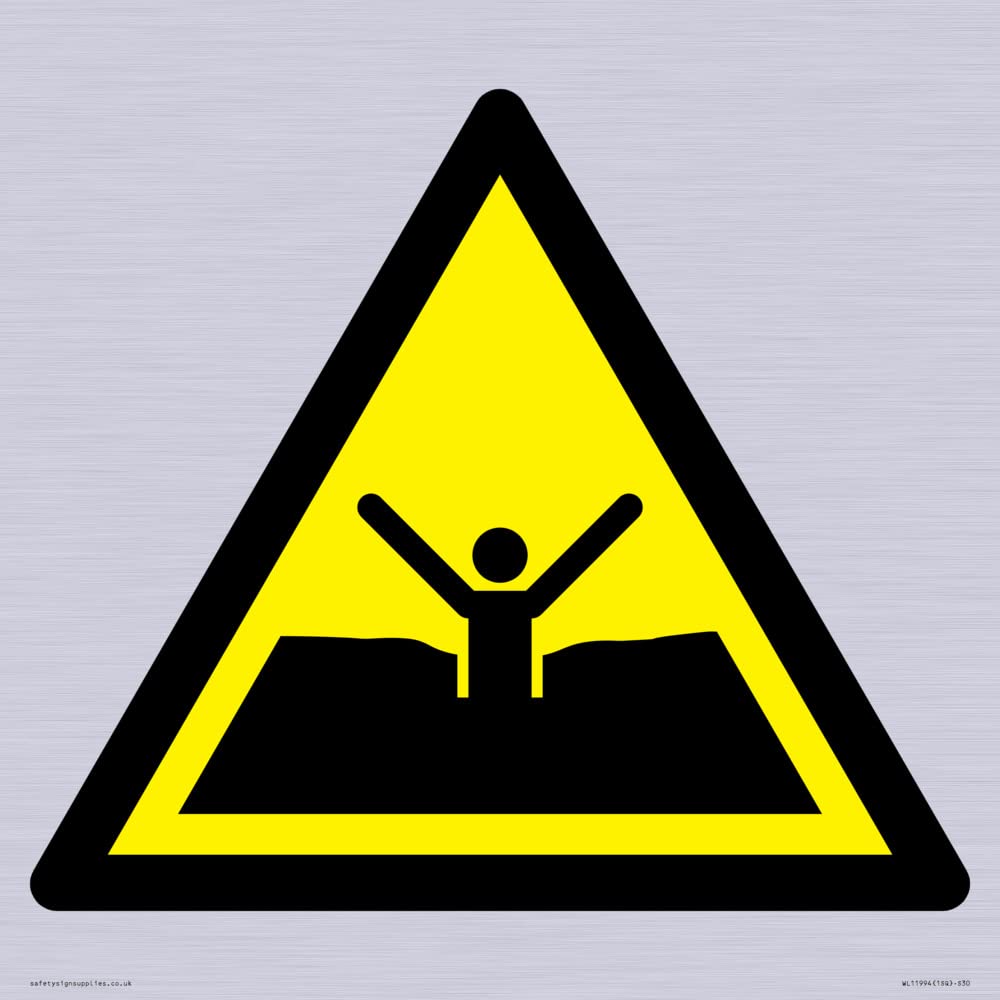 W061 Warning: Quicksand or mud/deep mud or silt Sign - 300x300mm - S30