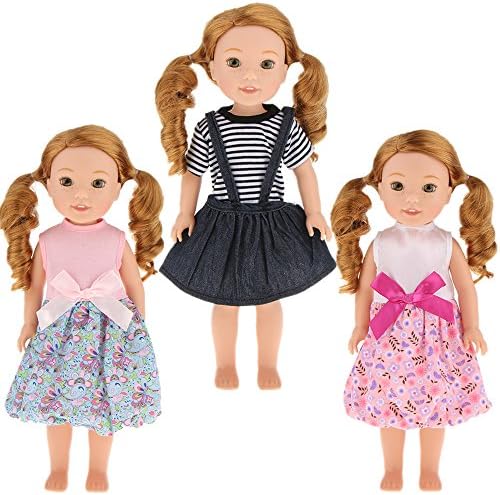 3pcs American Girl Doll Dresses Wardrobe Makeover fits for 14.5" Dolls Clothes