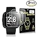 Ziwuotty Fitbit Versa Screen Protector 3 Pack,Hagibis Full Coverage HD Anti-Bubble Film Clear for New Fitbit Versa Smart Watch Accessories