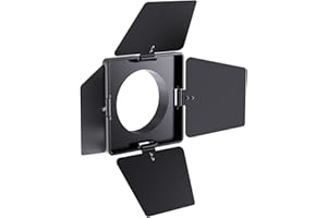 Gugxiom 4-Leaf Lighting Barn Door for Mini Bowens Mount Flash Light Baffle Barn Door Barndoor Fit for Video Lights, Adjustabl
