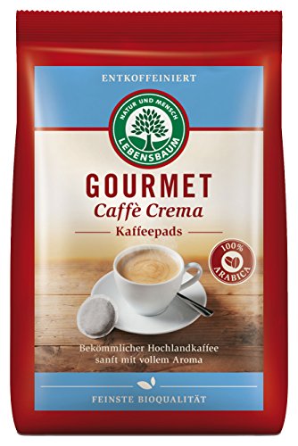 Lebensbaum Bio Gourmet Caffè Crema, entkoffeiniert, Pads, 126 g