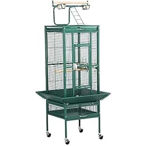 View of Amazon.com : go2buy Wrought Iron Select Bird Cage Parrot Cockatoo ...