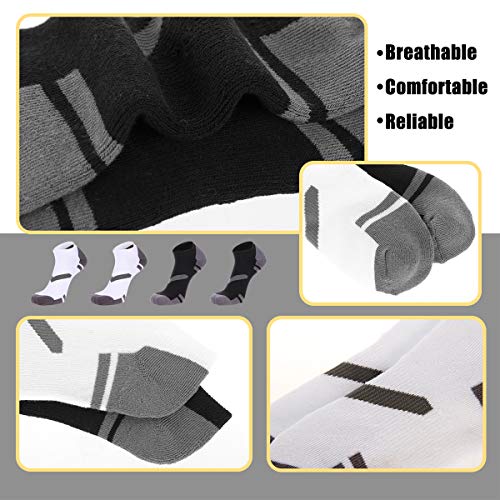 Cooplus Mens Ankle Socks Athletic Breathable Low Cut Tab With Arch Support 6 Pairs (White6, Fits shoe size 6-12) - Thumbnail 3