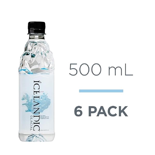ICELANDIC GLACIAL NATURAL SPRING ALKALINE WATER, 500 ML / 16.9 FL OZ (PACK OF 6)