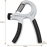 Vicloon Adjustable Hand Grip Exerciser 2 Pcs 10-50 kg Steel Spring Grey view 2