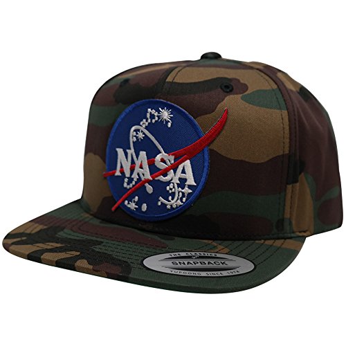 ArmycrewFlexfit NASA Insignia Patch Classic Flatbill Snapback Camouflage Cap