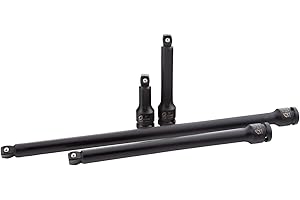 Sunex 2504, 1/2 Inch Drive Impact Extension Set, 4 Piece, SAE, 3 Inch - 15 Inch, Cr-Mo Steel, Radius Corner Design, Wobble Dr