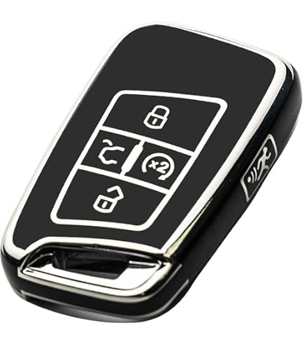 SYudwen Key Fob Cover For VW – Compatible With Atlas, Tiguan, Arteon, Jetta, Taos (2018-2024), Black & Gold TPU Case