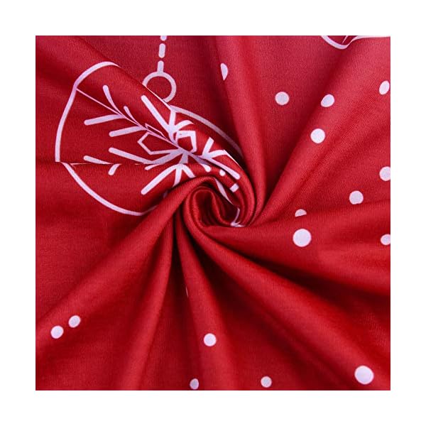 Christmas Party Dress, Plus Size Long Dress Women Casual Short Sleeve Cold Shoulder Boho Flower Print ANJUNIE(Red,4XL) - Image 8