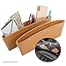 Lusso Gear Car Seat Gap Organizer 2 Pack, Tan, Unisex