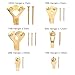 Top Picture Hangers,Yrmynail 120 Packs Golden Picture Photo Frame Hooks for Wall Mounting with Pin Nails,Heavy Duty Hanging Kit Supports 10-100 Lbs & Reduce damage to walls