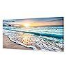 Baisuart S02250 Canvas Prints Wall Art Beach Sunset Ocean Waves Nature Pictures Stretched Canvas Wooden Framed for…