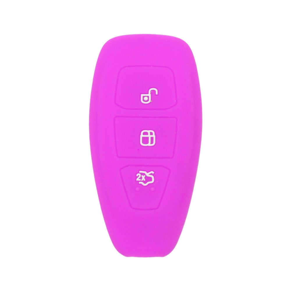 BROVACS Silicone Cover Protector Case Holder Skin Jacket Compatible with FORD 3 Button Smart Remote Key Fob CV2712 Purple