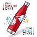 HOMPO Stainless Steel Water Bottle - 12oz/ 350ml BPA Vacuum Insulated Metal reusable Water Bottle, Double Walled keeps Hot & Cold leak proof Drinks bottle for kids, sports, gym (Red)