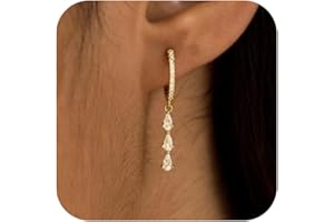 SELFROSE Gold Dangle Earrings for Women,Christmas Gifts Jewelry Dainty Earring 14K Gold Plated Drop Earrings for Women Trendy Hypoallergenic CZ Dangling Earring