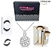Hollywood Sensation Women Pendant Necklaces : Round Cut Cubic Zirconia18k White Gold Plated+Natural Mink Mega Volume Eyelashes+Travel Size 4 Pieces Makeup Brushes,Gift for Her