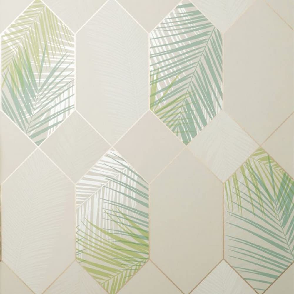 Fine Decor UK Miami 2021 Tropical GEO Natural/Green