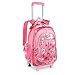 Fellibay Rolling Backpack School Bags for Girls Kids Backpack Wheeled Backpack for Kids and Students(with 2 wheels) (Pink)
