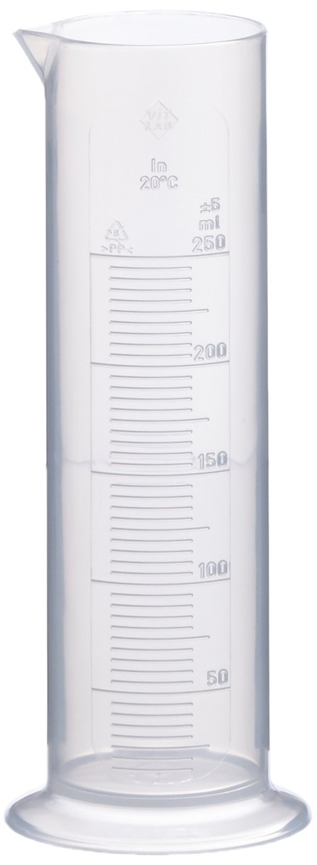 Neolab 4037 Measuring Cylinder, Low Form, 250 ml – 10 ml – Polypropylene – Round Base