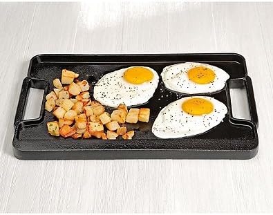 Pre-Seasoned Cast Iron Single Burner Grill/Griddle in Black