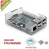 Raspberry Pi 3 b+ Case, iUniker Raspberry Pi 3 Model B+ Transparent Case with Raspberry Pi Heatsink for Raspberry Pi 3B+, 3B, 2B - Access to All Ports (Clear)