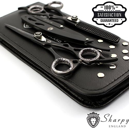 New Professional Salon Hair Cutting+Thinning Scissors Barber Shears Hairdressing Set 6.5" Barber Razor Hair Tools Black Gift Set