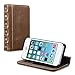 kwmobile Wallet Case Compatible with Apple iPhone SE (1.Gen 2016) / 5 / 5S - PU Leather Book Style Protective Cover - Brown