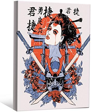 JP London SCNV2493 2" Thick Heavyweight Gallery Wrap Canvas, Japan Samurai Kill Bill Michonne Ninja At 12" Wide x 16" High
