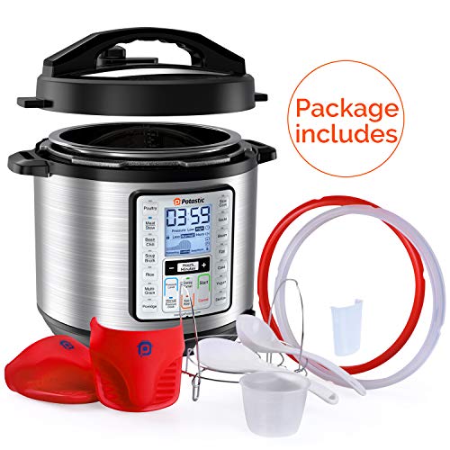 Potastic 6Qt 10-in-1 Programmable Pressure, LCD Display,Instant Cooking with Stainless Steel Pot, Multi, Slow, Rice, Yogurt Maker, Egg Cooker, Saute, Steamer, Warmer Potastic 6Qt 10-in-1 Programmable Pressure, LCD Display,Instant Cooking with Stainless Steel Pot, Multi, Slow, Rice, Yogurt Maker, Egg Cooker, Saute, Steamer, Warmer