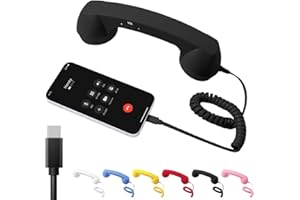 Type-C Retro Telephone Style Landline Handle Receiver, Retro Telephone Handset for Mobile Phone, Vintage Wired Handheld Cell 