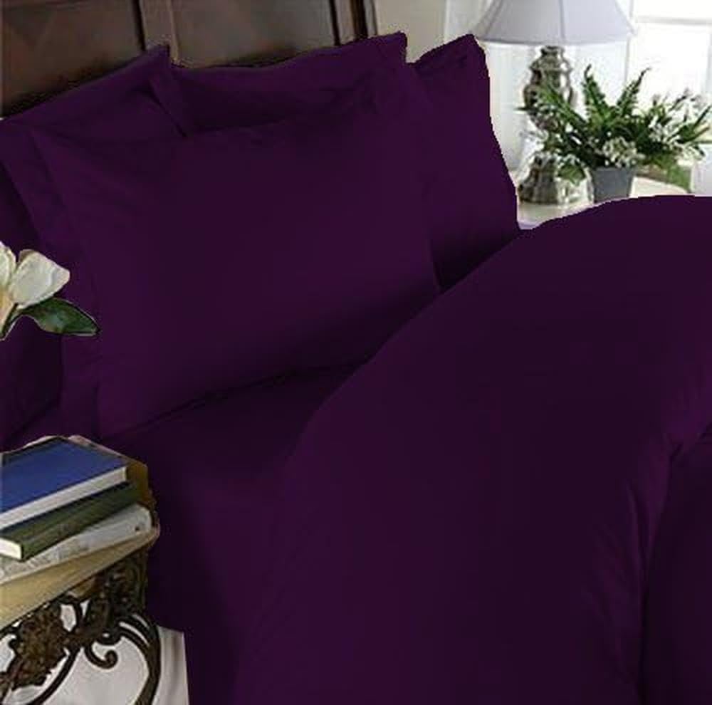 Elegant Comfort Ultra Soft 3-Piece Duvet Cover Set - 1500 Premium Hotel Quality Microfiber, Wrinkle and Fade Resistant 3PC Duvet Cover Set, Full/Queen, Purple