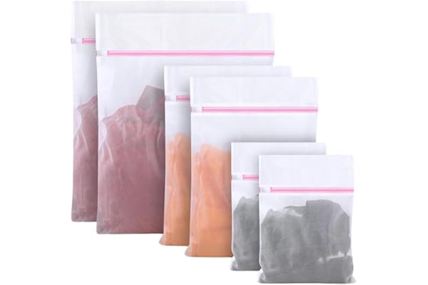 Kit 6 Sacos Para Lavar Roupa Máquina De Lavar Saquinho Para Roupas Delicadas Protetor Roupa Íntima Sutiã Bolsa De Malha Tamanho P, M, G | Premium MyBrins