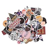 66pcs Stranger Things PVC Waterproof Cartoon Sticker for Scrapbooking Album Skateboard Wall Guitar Stickers