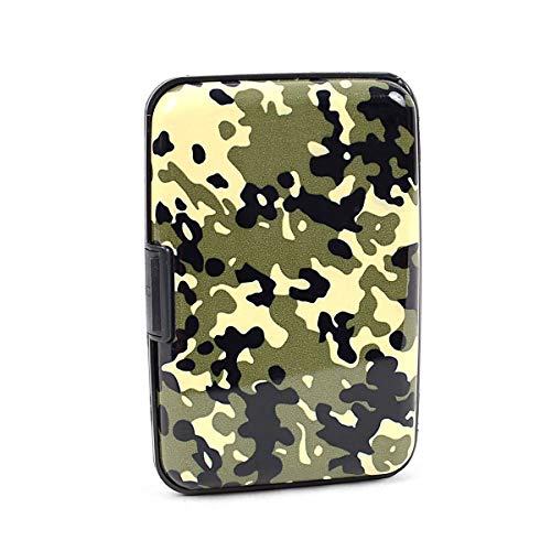 RFID Blocking Wallet Credit Card Hard Case for Women or Men -ID Business Card Membership Card Holder- Aluminum Compact Card Guard Protector (Camo)