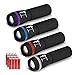 VICOUP 4 Pack Mini Flashlights with 12 AAA Batteries & Colored Band - Zoomable LED Flashlight for Kids, Camping, Hiking, Party