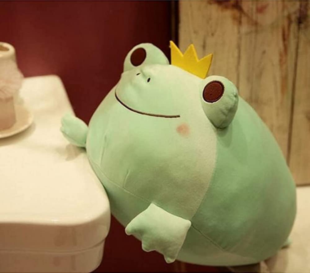 NatureMan Super Soft Frog Plush Stuffed Animal,13.8 inch Cute Plush Crown Stuffed Squishy Animal Toy，Soft Snuggly Hugging Pillow Cuddly Gift for Friend