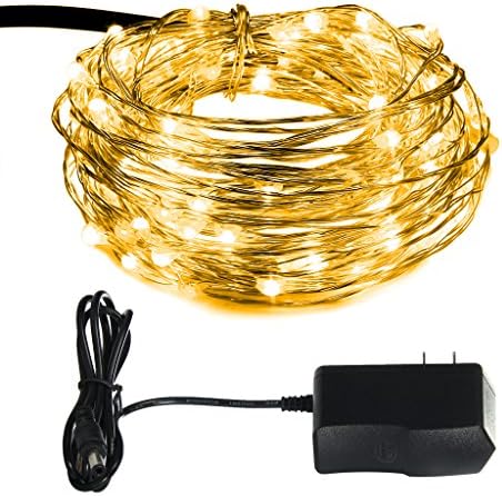 ILLUNITE 33 Feet 100 LED String Lights, Waterproof Decorative Bendable Copper Wire Lights for Bedroom, Patio, Garden, Gate, Yard, Parties, Wedding, Seasonal Holiday( Warm White )