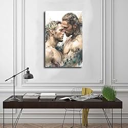 HMLZSJ Nude Muscle Male Torso Portrait Art Gay