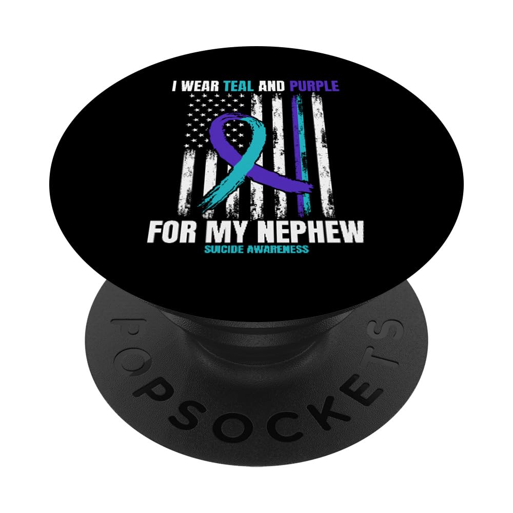 Suicide Awareness Prevention Women Men Nephew American Flag PopSockets Adhesive PopGrip