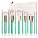 Makeup Brush Set, Soft Synthetic Bristles Make Up Powder Blush Contour Eyeshadow Lip Foundation Brushes Kit with Cosmetics Bag (12pcs Green)