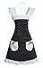 Hyzrz Princess Frill Lace Polka Dot Kitchen Cooking Aprons for Women with Pockets Cross Back