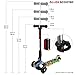 Allek Scooter, 3 Wheel Adjustable Height PU Flashing Wheels Kick Scooter for Kids with Patented Folding System Best Gifts for Children from 3 to 17 Year-Old (Crazy Hip-hop)