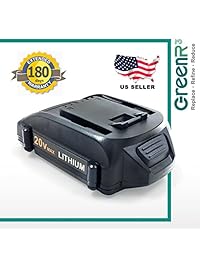 GreenR3 - Batería de ion de litio para WORX WA3575 (2000 mAh, 2 Ah, compatible con WG160 WG629 WG546 WX178L WX176L WX550L WG323 WG523L WG545 WX026L WX916L WX682L WX176L WG921 WG320 WX290L WA3575 WG255