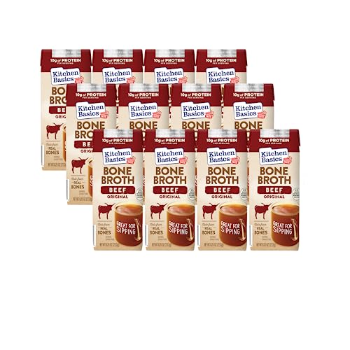 Kitchen Basics Original Beef Bone Broth, 8.25 oz Carton, (Pack of 12